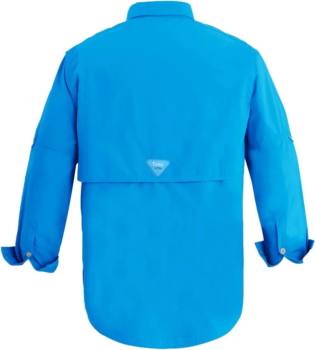 Tuna Men's Fishing Outdoor Button Down UPF 50  Sun Protection Waterproof Hiking Long Sleeve Shirts