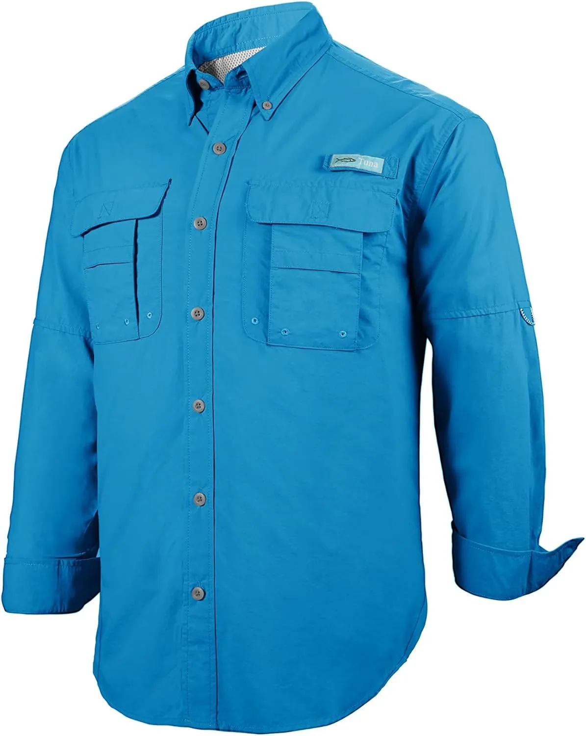 Tuna Men's Fishing Outdoor Button Down UPF 50  Sun Protection Waterproof Hiking Long Sleeve Shirts