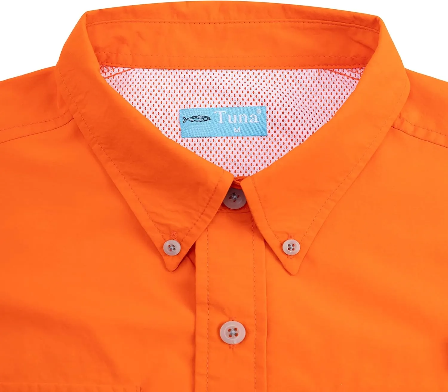 Tuna Men's Fishing Outdoor Button Down UPF 50  Sun Protection Waterproof Hiking Short Sleeve Shirts