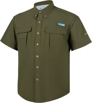 Tuna Men's Fishing Outdoor Button Down UPF 50  Sun Protection Waterproof Hiking Short Sleeve Shirts