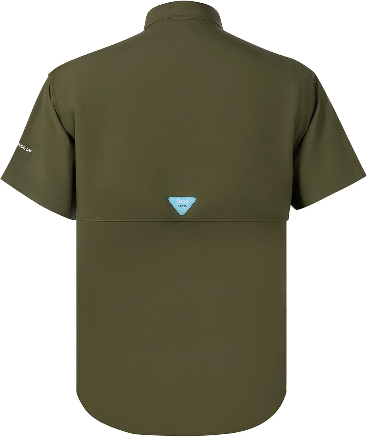 Tuna Men's Fishing Outdoor Button Down UPF 50  Sun Protection Waterproof Hiking Short Sleeve Shirts