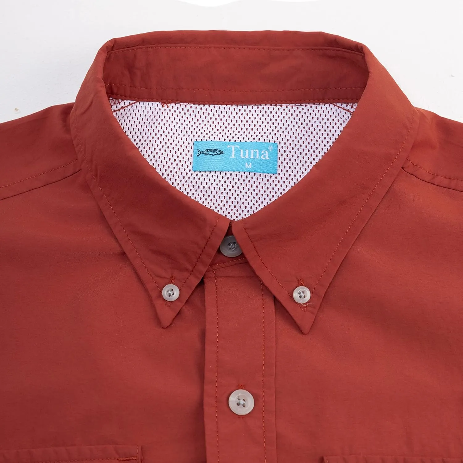 Tuna Men's Fishing Outdoor Button Down UPF 50  Sun Protection Waterproof Hiking Short Sleeve Shirts