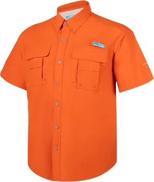 Tuna Men's Fishing Outdoor Button Down UPF 50  Sun Protection Waterproof Hiking Short Sleeve Shirts