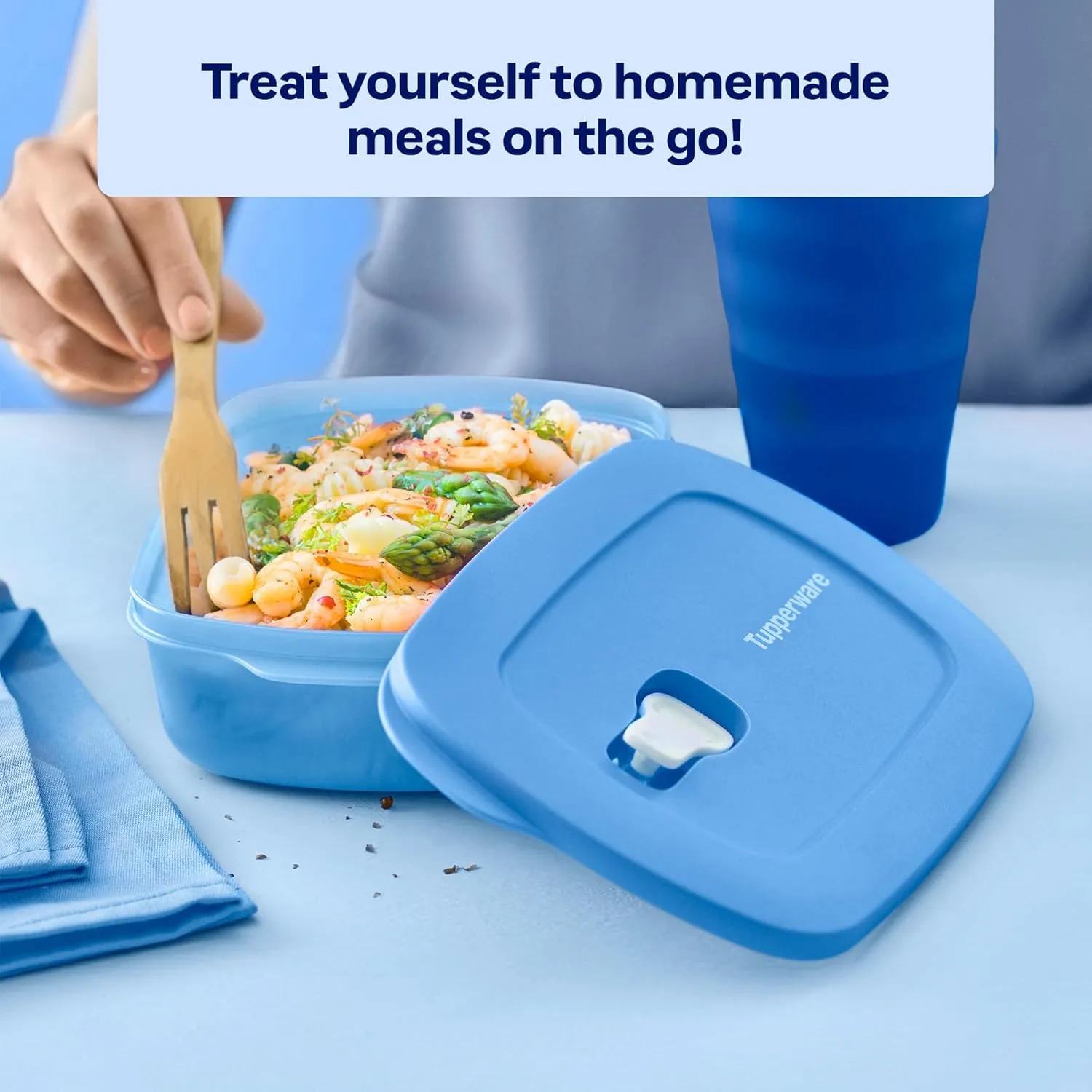 Tupperware Store Serve & Go Rectangular Food Storage Container with Lid Vent, Prep, Fridge and Reheat Meals, Dishwasher and Microwave Safe, BPA Free (4 Cups/1 Liter)