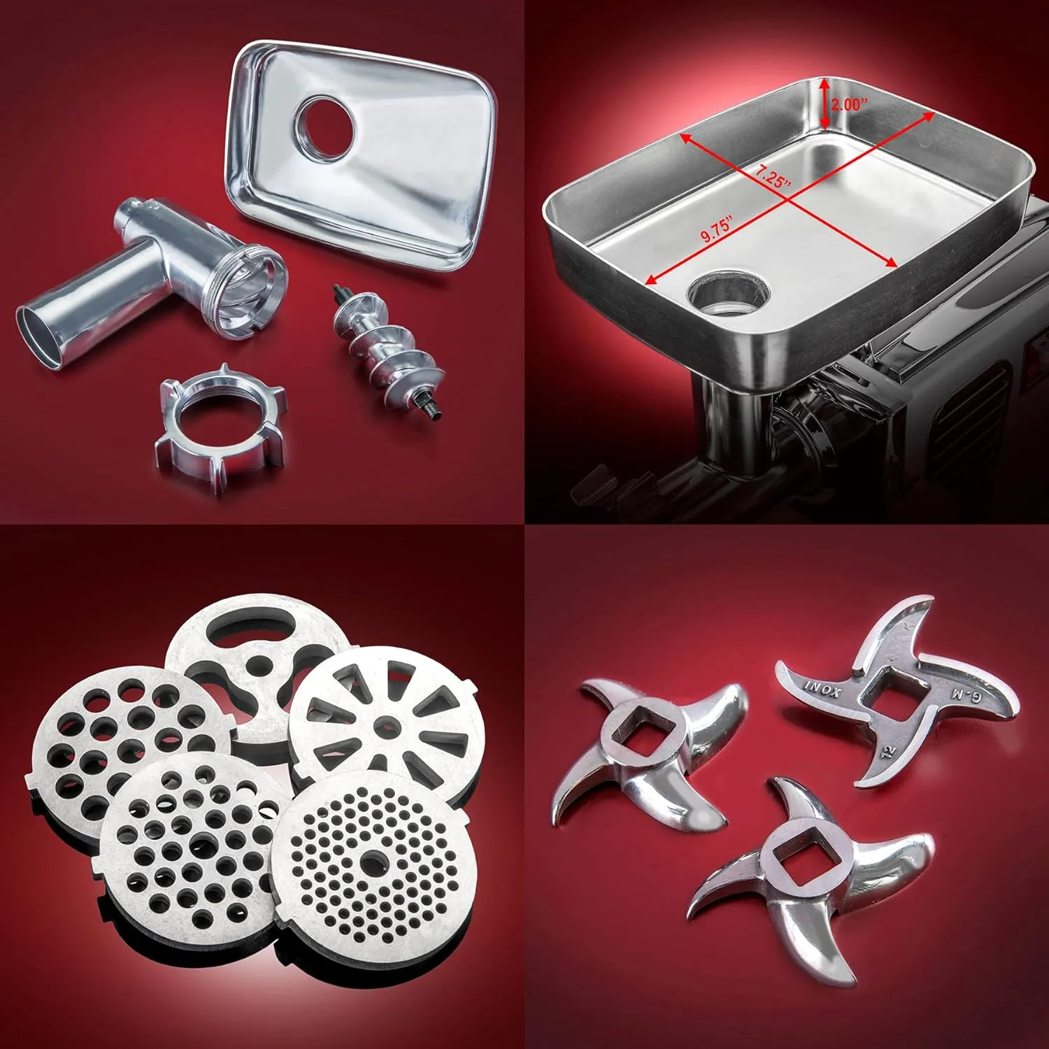 Turboforce 3000 Series 6-in-1 Electric Meat Grinder | 3000W Max | 3-Speed | Foot Pedal | 5 Grinding Die | 3 Stainless Steel Blades | Sausage Stuffer | Kubbe Maker & More Included