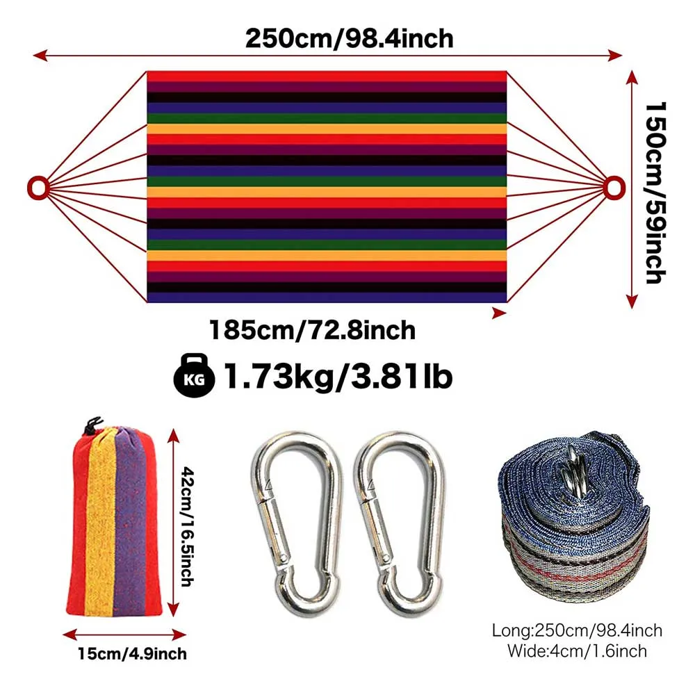 Two-Person Portable Cotton Canvas Hammock