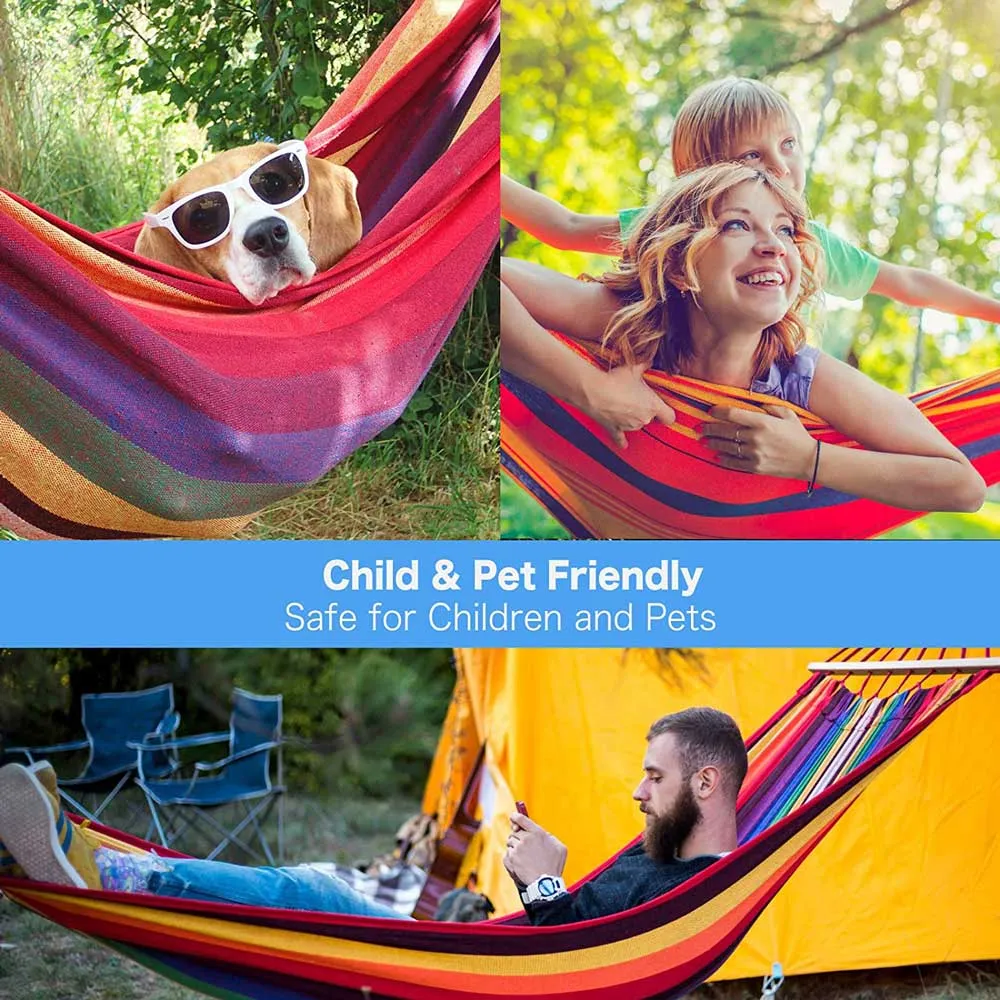 Two-Person Portable Cotton Canvas Hammock