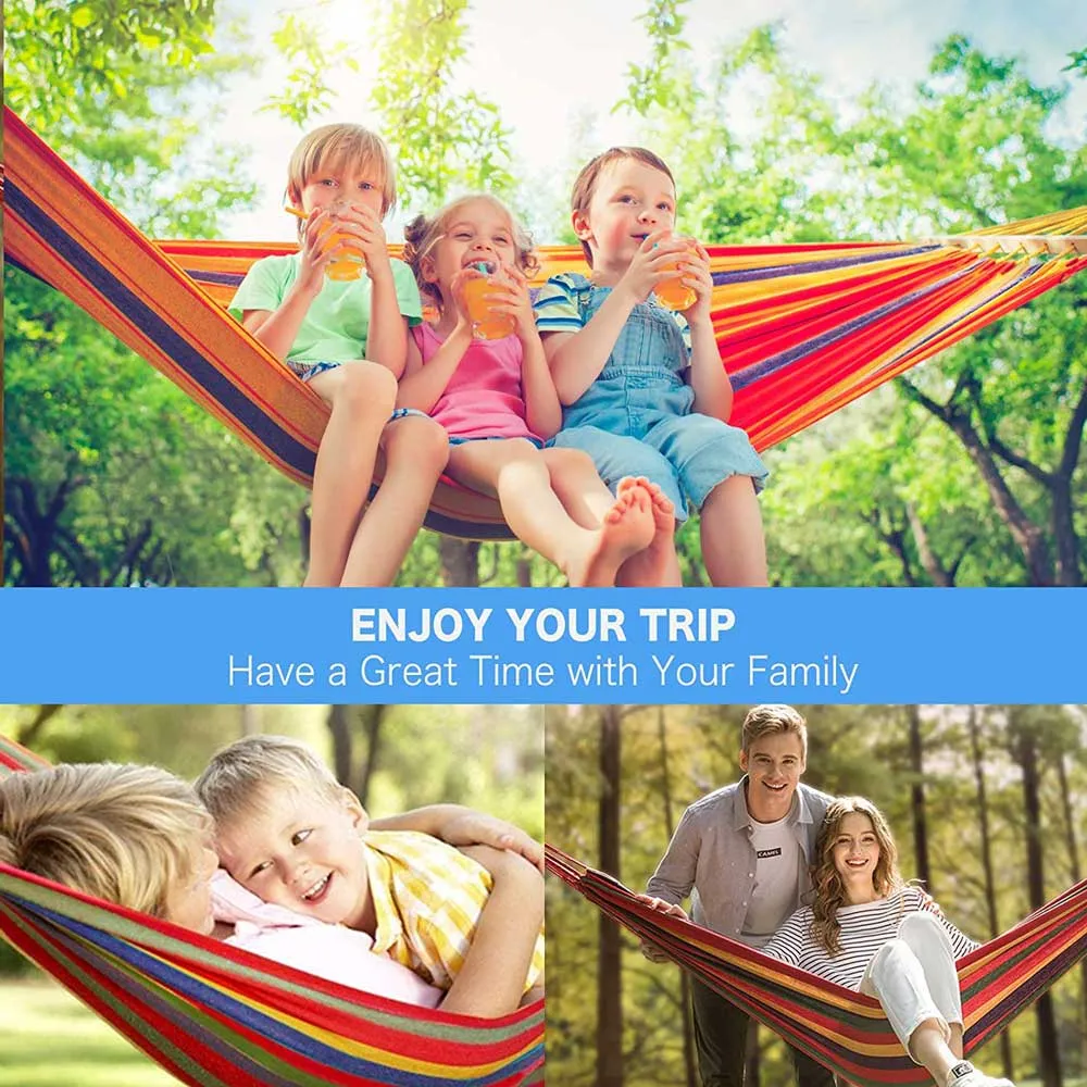 Two-Person Portable Cotton Canvas Hammock