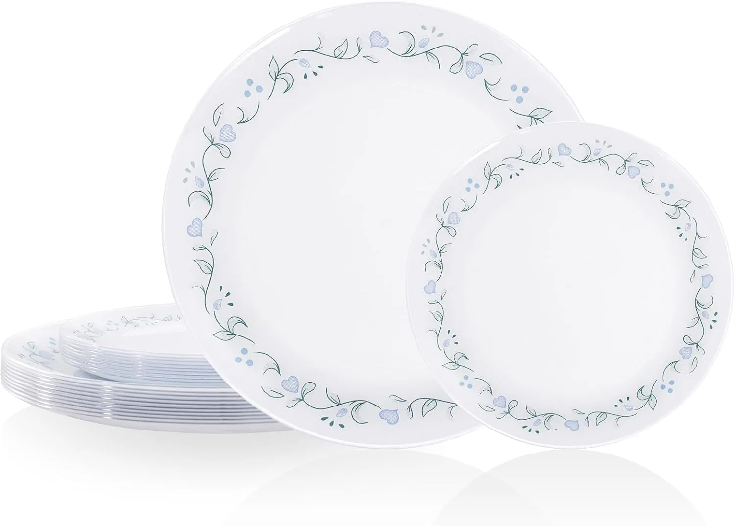U-QE 20Pcs Floral Plastic Plates - Spring Floral Plates Disposable Heavy Duty, Fancy Flower Pattern Perfect for Weddings, Tea Parties, Holidays - 10.25" Dinner Plate & 7.5" Dessert Plate