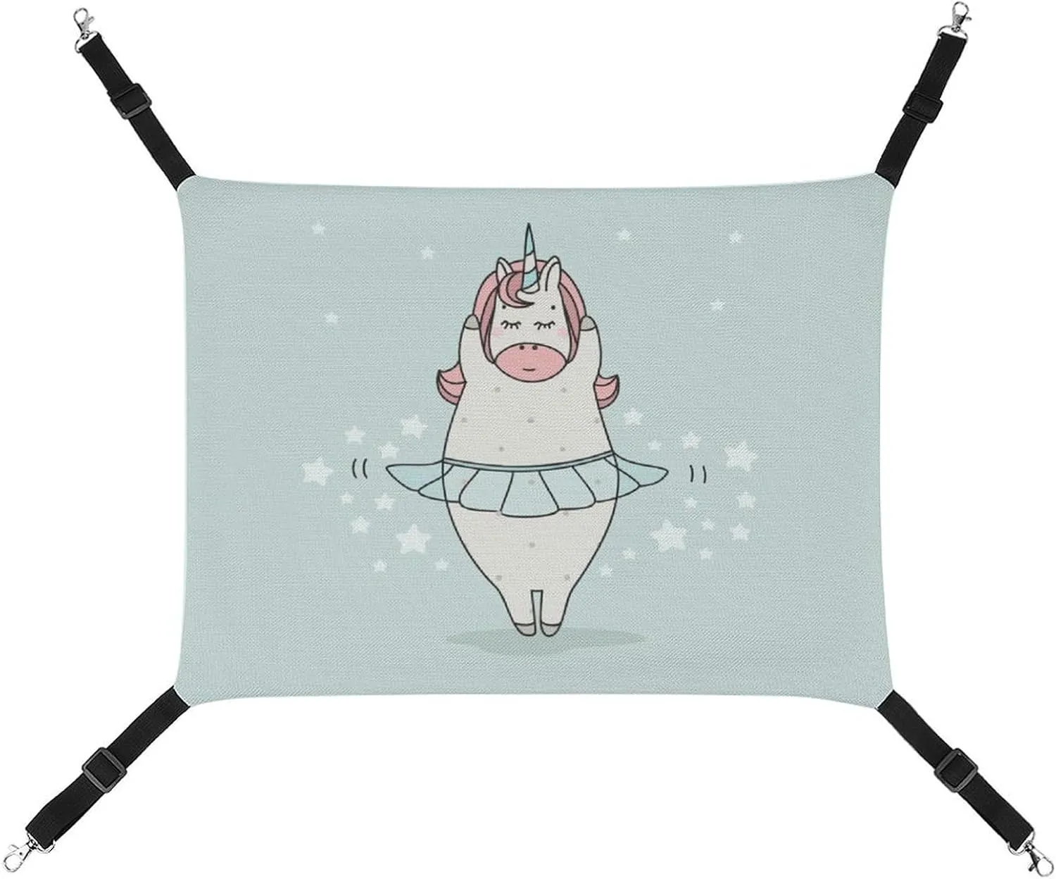 Unicorn Ballet Dancing Cat Hanging Hammock Soft Breathable Pet Cage Dog Hammock with Adjustable Straps and Metal Hooks