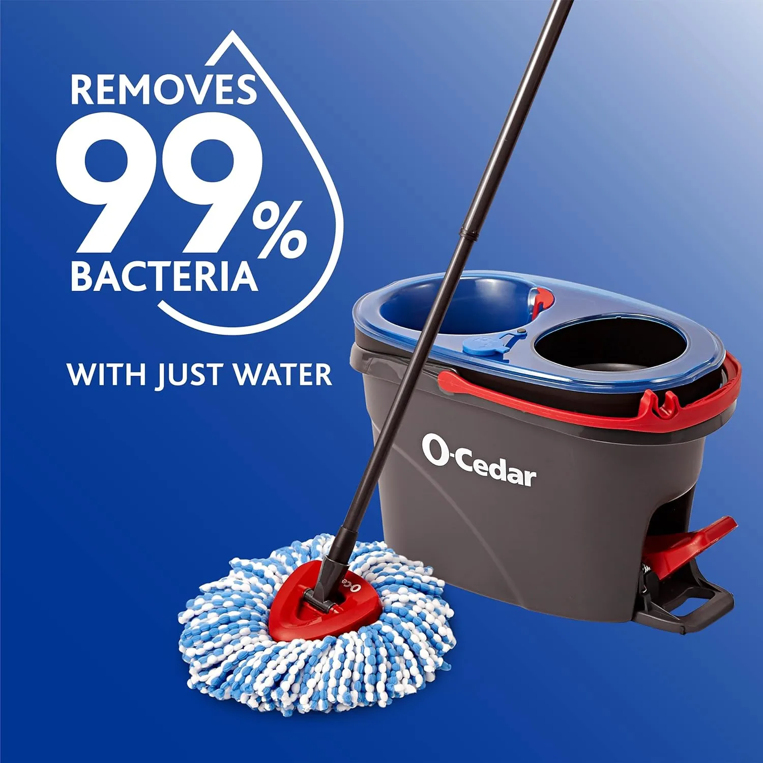 United Solutions 32 Gallon 2 Pack Outdoor Trash Can Bundle with O-Cedar EasyWring Microfiber Spin Mop and Bucket Floor Cleaning System