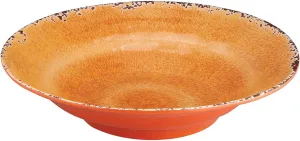 UPware Crackle Melamine Serving Bowl, BPA-Free Rustic Textured Large Bowl for Salad, Pasta, Fruit, or Entertaining, 16 Inch, 166 oz, Orange