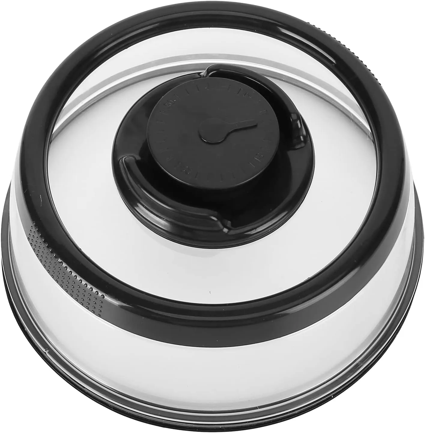 Vacuum Food Sealer Cover, Press Type Vacuum Air Tight Food Sealer Container Plate Platter Lid Cover Topper Dome(Black)