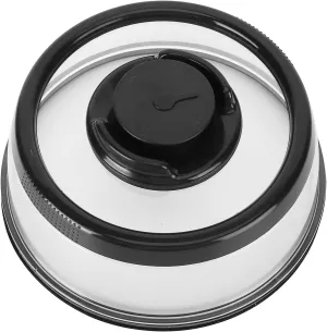 Vacuum Food Sealer Cover, Press Type Vacuum Air Tight Food Sealer Container Plate Platter Lid Cover Topper Dome(Black)