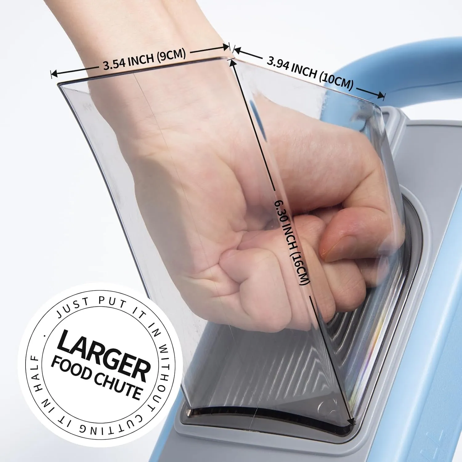 Vegetable Chopper with Adjustable Thickness - Safe Mandoline Food Slicer for Kitchen, Multifunctional Veggie Chopper Vegetable Cutter Slicer Dicer, All in 1, can Slice, Shred -Blue