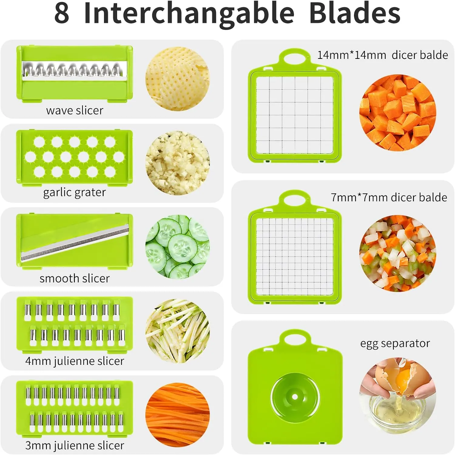 Vegetable Chopper,Senbowe Multifunctional 13-in-1 Food Choppers Onion Chopper Vegetable Slicer Cutter Dicer Veggie chopper with 8 Blades,Colander Basket,Container for Salad Potato Carrot Garlic
