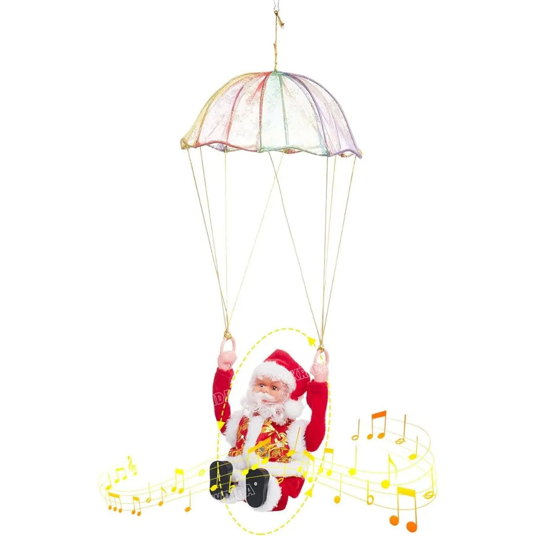 VikriDA Climbing Santa with Music, Christmas Tree Pendant Ornament Novelty Climbing Santa Claus on Rope, Holiday Decoration, Great Gift