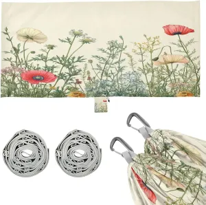 Vintage Flowers Camping Hammock, Single Portable Hammocks with Tree Straps & Attached Carry Bag, 330Lbs Capacity Perfect for Outside Indoor Hiking Beach Backpack Travel