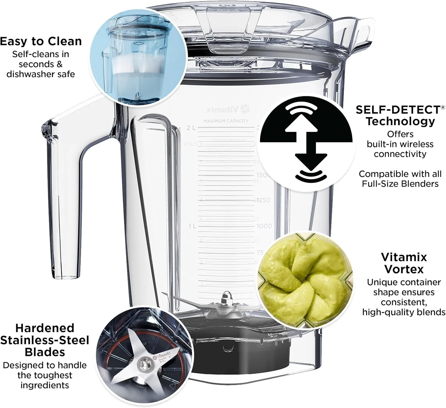 Vitamix Ascent Series Container, 64oz. Low-Profile with SELF-DETECT - 63126