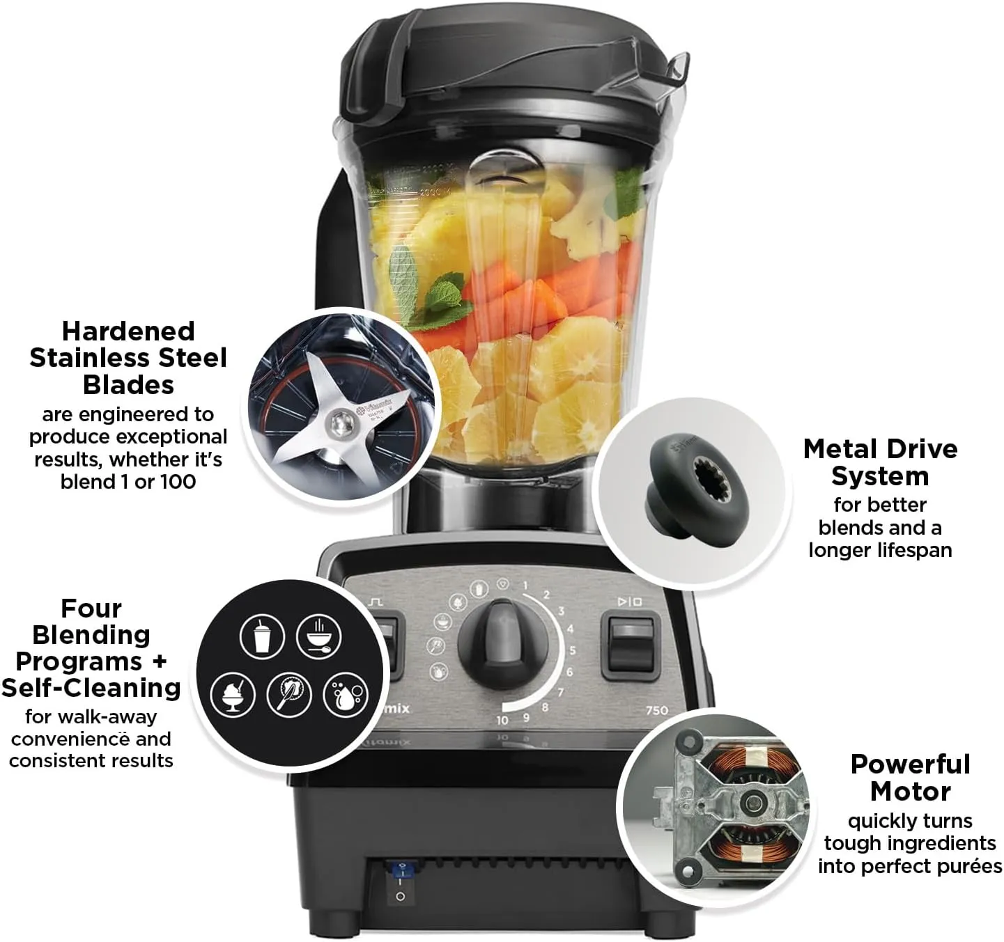 Vitamix Propel Series 750 Blender, Professional-Grade, 64-oz Low Profile Container, White