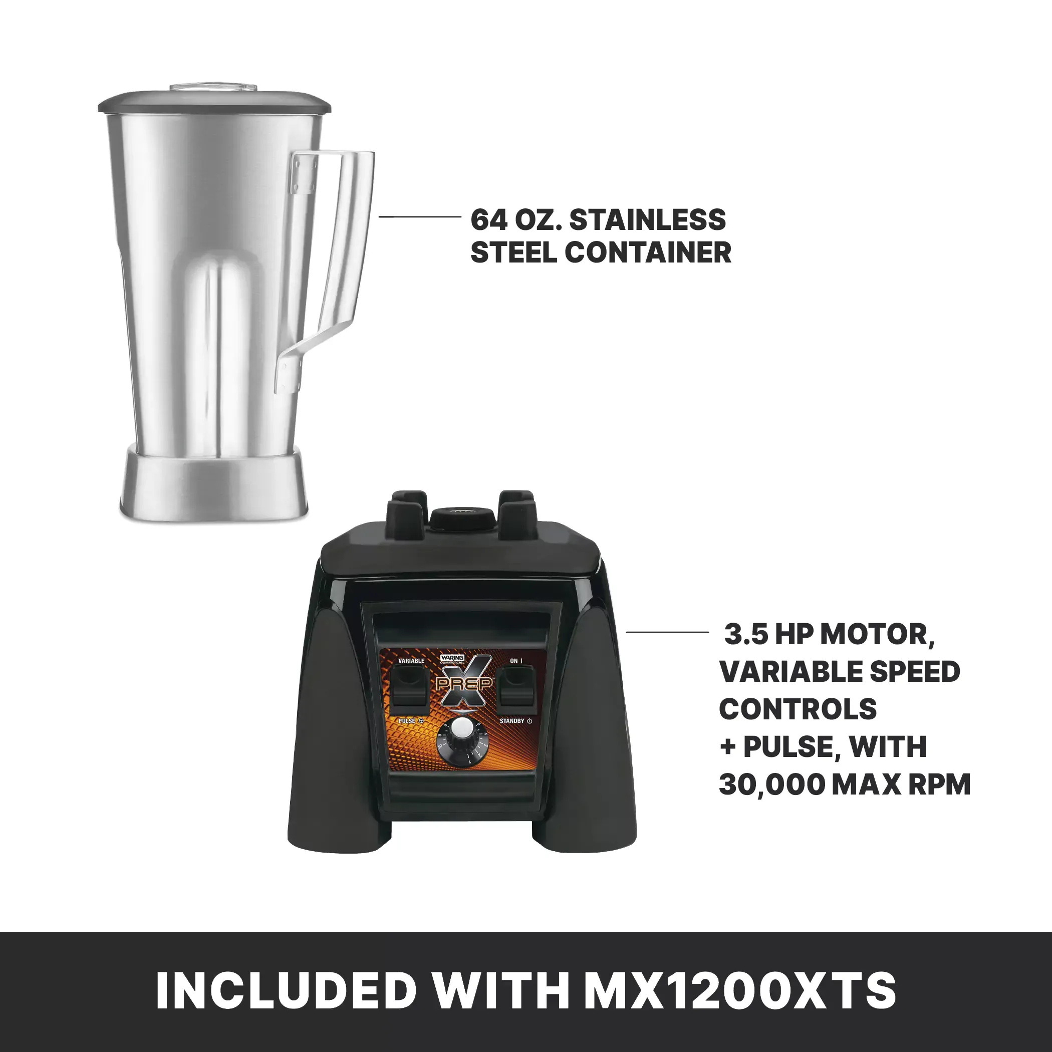 Waring 3.5 HP Heavy Duty XPREP Food Blender with Variable-Speed