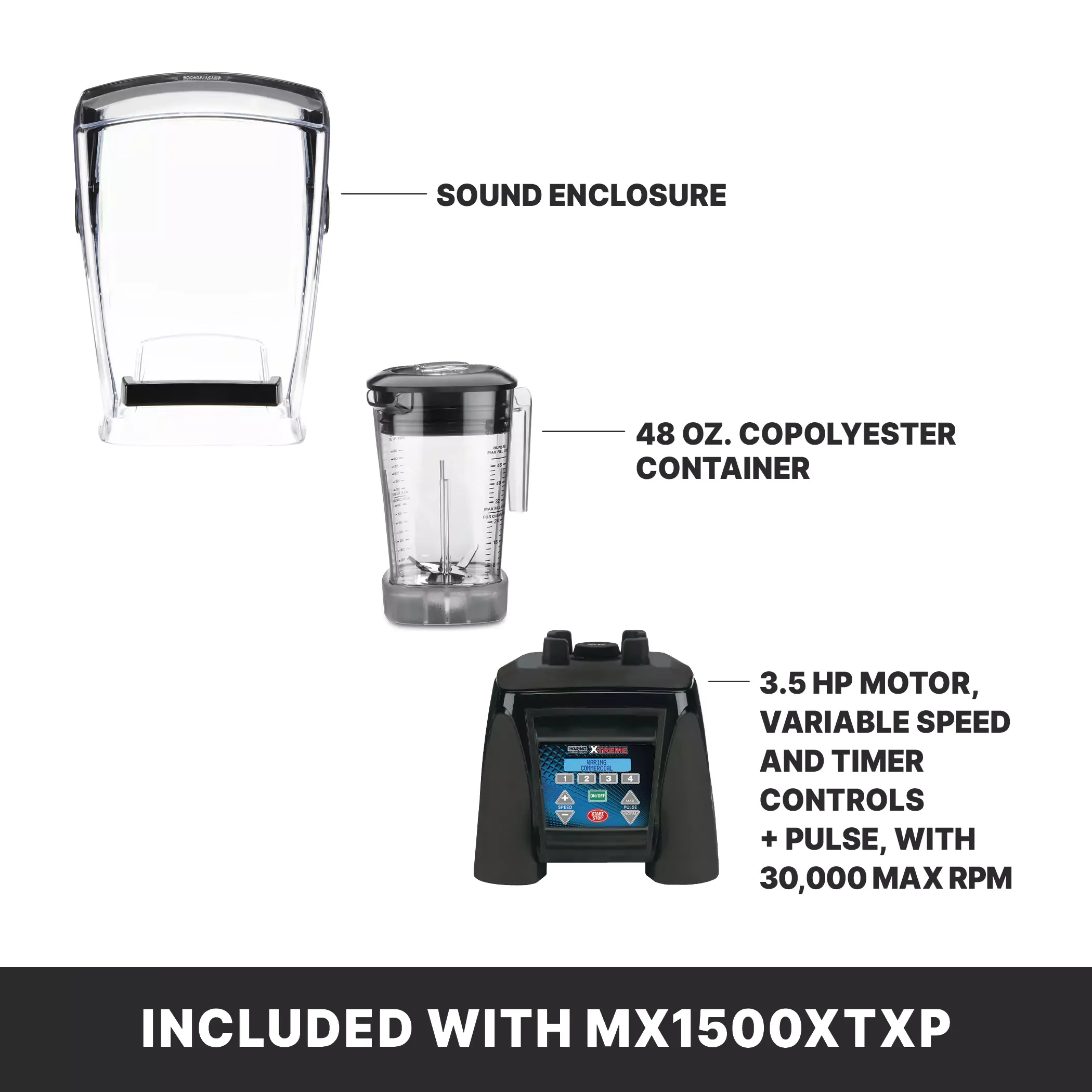 Waring 3.5 Xtreme Blender with Programmable Keypad & Container/Sound Enclosure