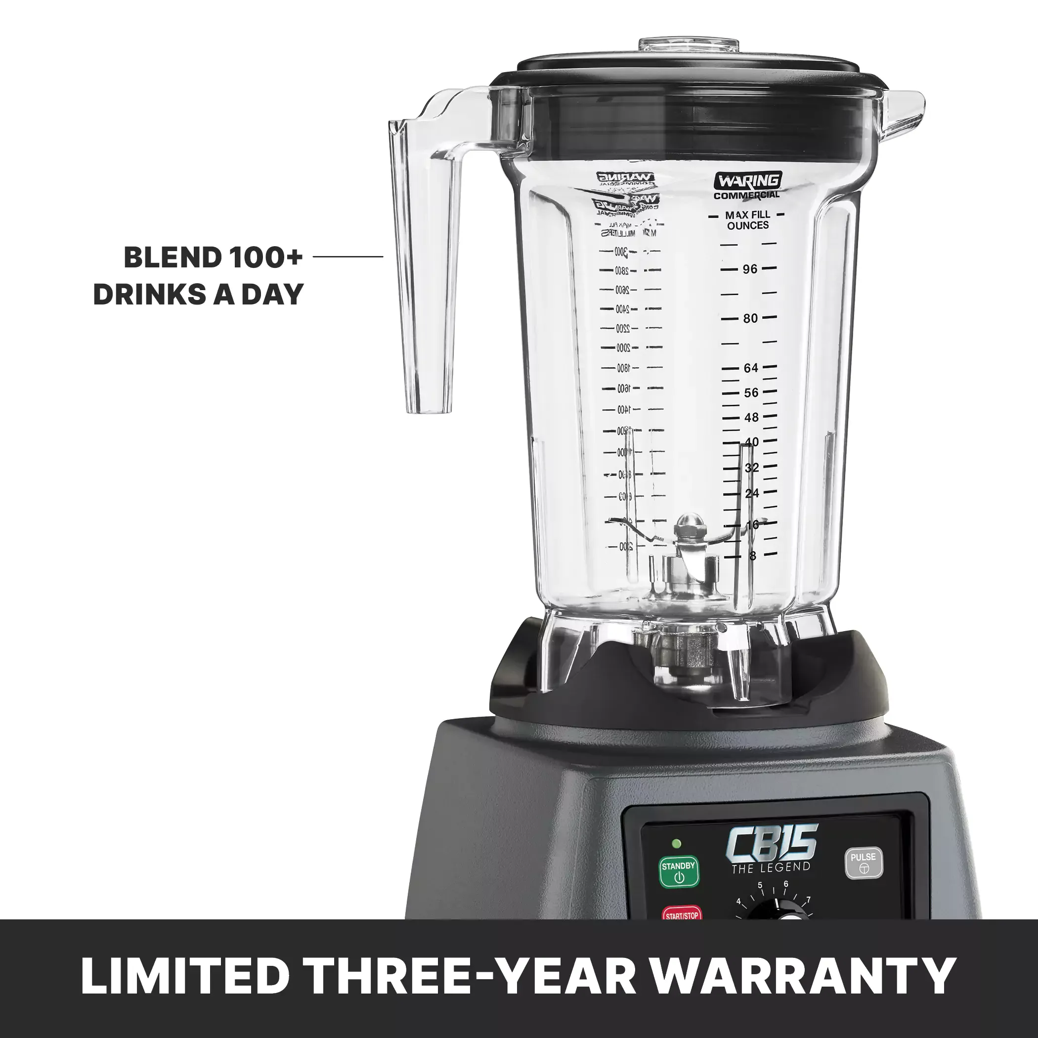 Waring CB15VP 3.75 HP Heavy Duty 1-Gallon Variable Speed Food Blender with Copolyester Container, 120 Volts