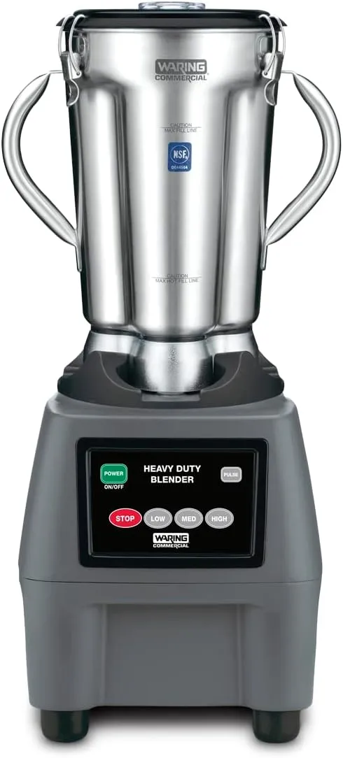 Waring Commercial CB15 Ultra Heavy Duty 3.75 HP Blender, Electric Touchpad Controls with Stainless Steel 1 Gallon Container, 120V, 5-15 Phase Plug,Black
