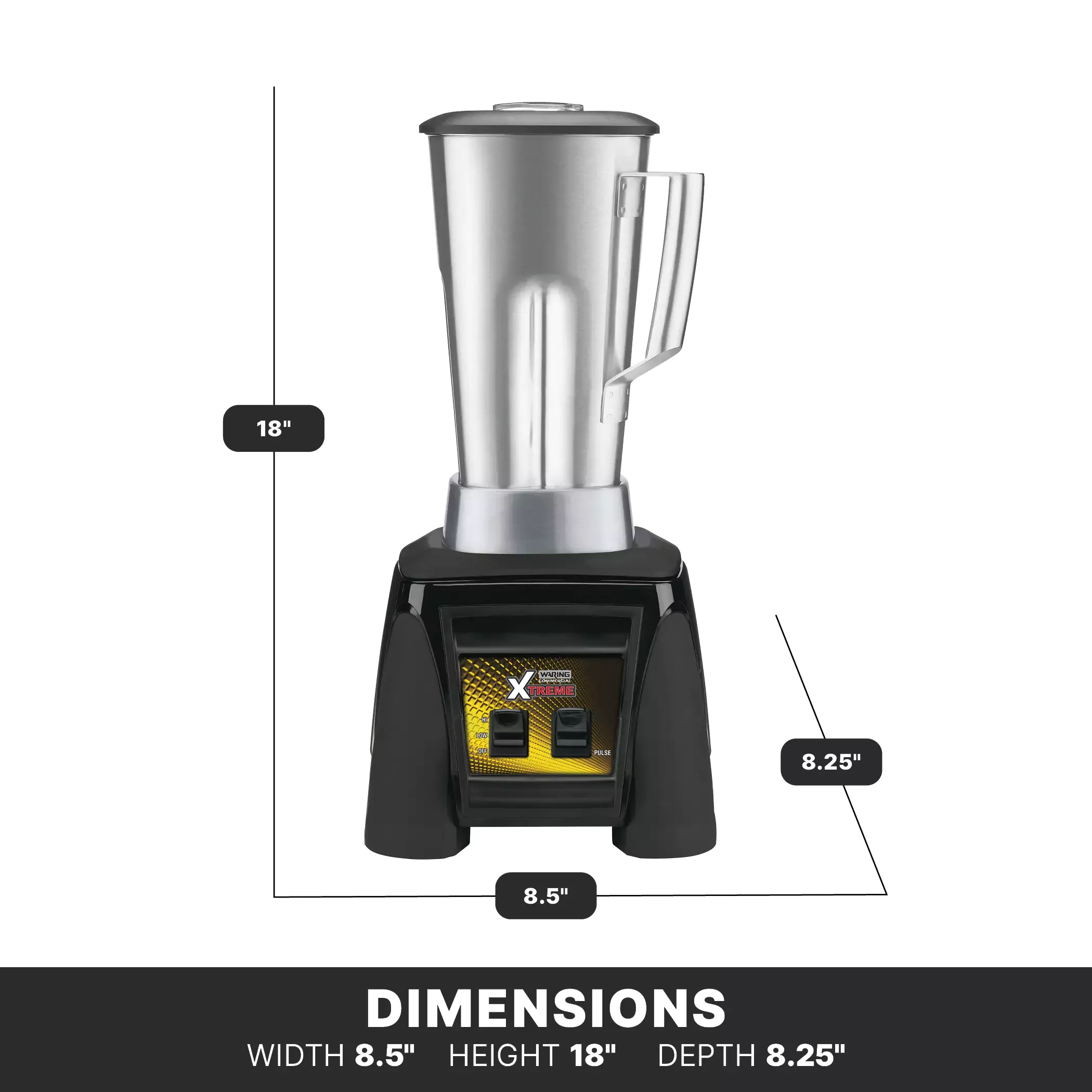 Waring MX1000XTS 3.5 HP Blender with Paddle Switches & 64 oz. Stainless Steel Container, 120 Volts