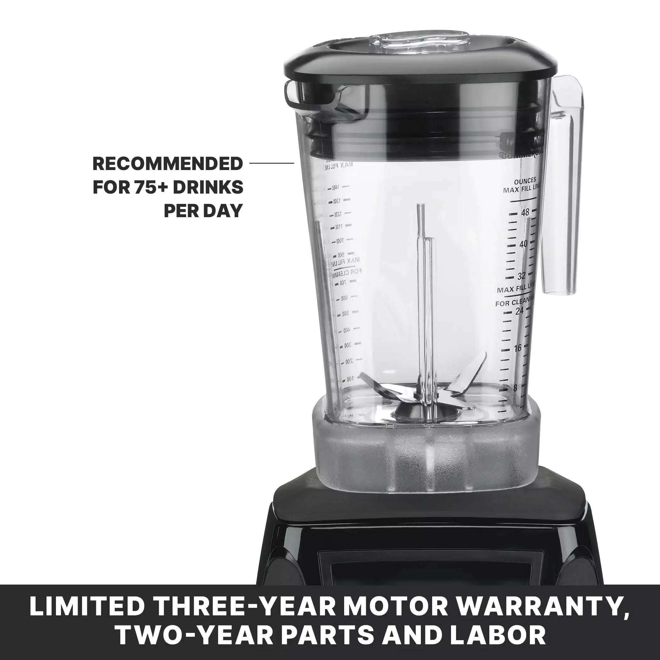 Waring MX1000XTXP 3.5 HP Commercial Blender with Paddle Switches and 48 oz Copolyester Container – 120V