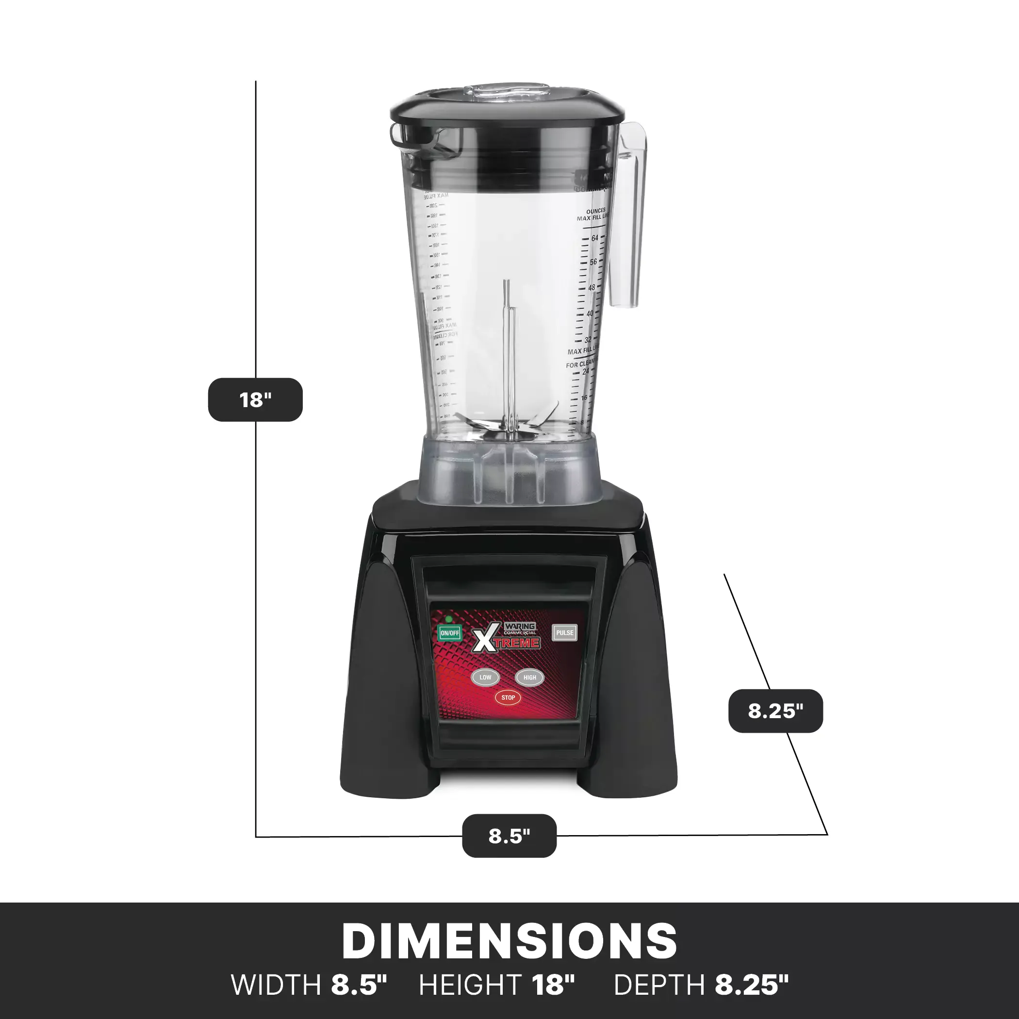 Waring MX1050XTX Heavy Duty Hi-Power Electronic Touchpad Blender with 64 oz. Copolyester Container, 120 Volts