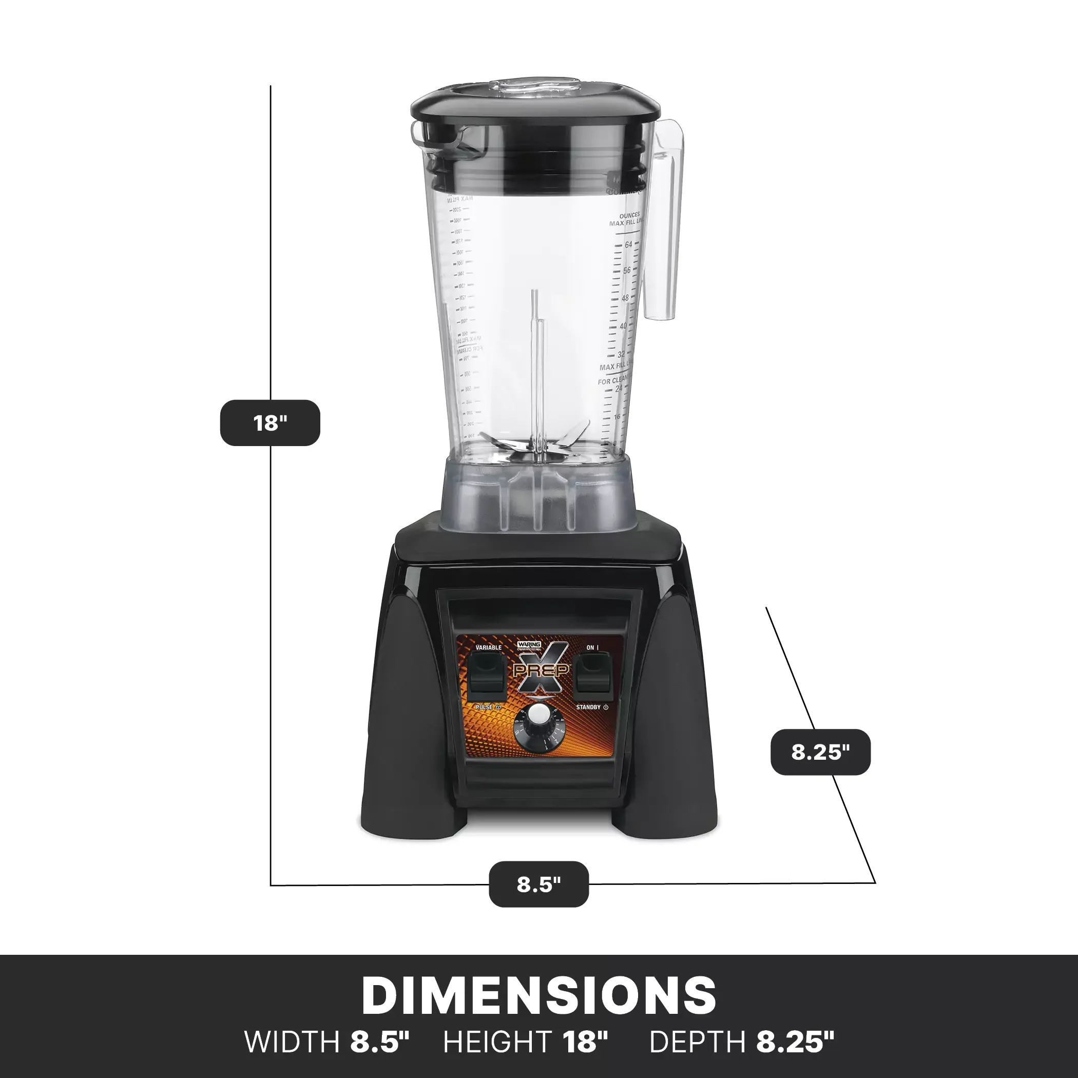 Waring MX1200XTX Heavy Duty XPREP Hi-Power Variable-Speed Food Blender with 64 oz. Copolyester Container