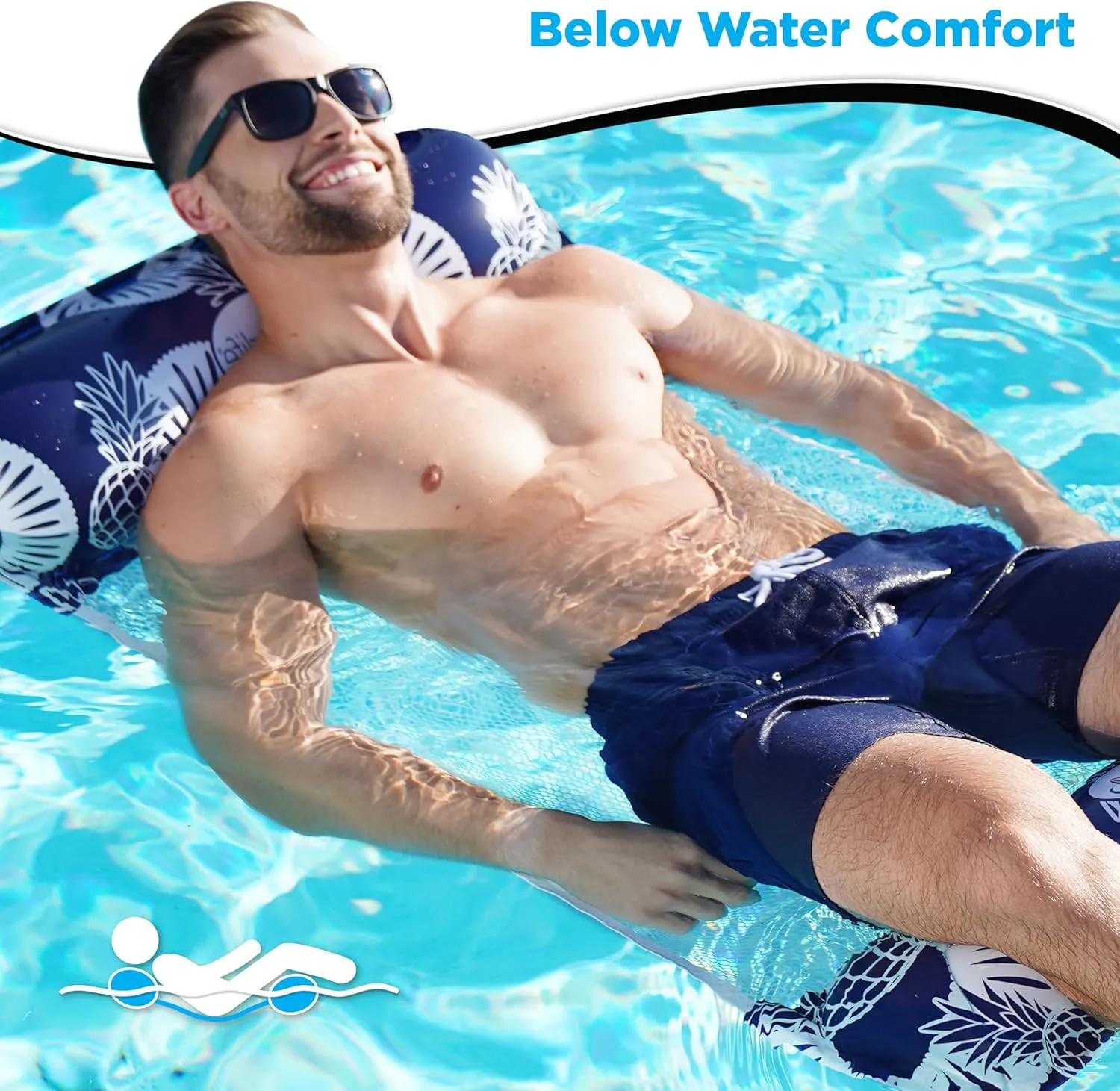 Waterlife 4-in-1 Pool Hammock 2-3-4 Packs, Inflatable Pool Chair Float, Water Hammock (Saddle, Lounge Chair, Hammock, Drifter), Multiple Colors