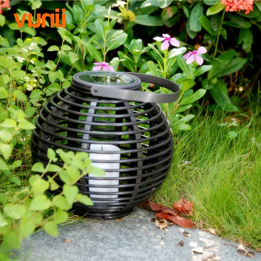 Waterproof LED Solar Powered Candle Lantern With Flickering