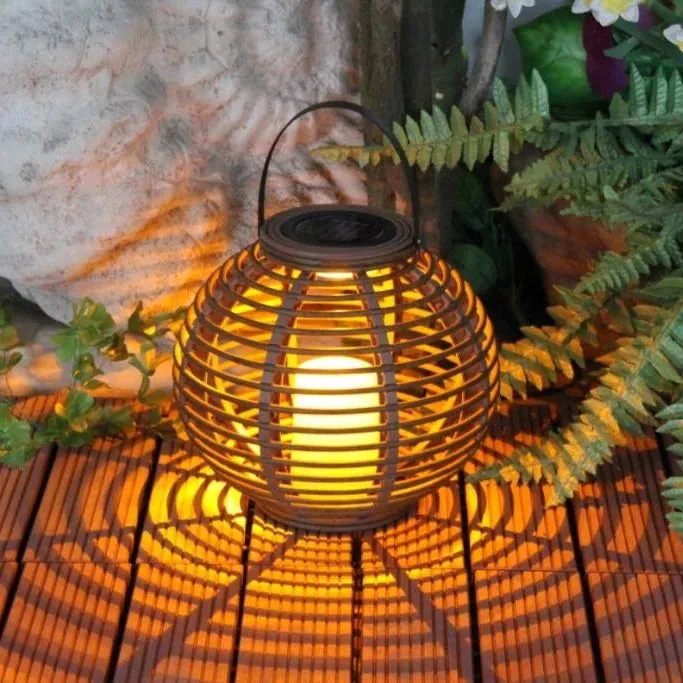 Waterproof LED Solar Powered Candle Lantern With Flickering