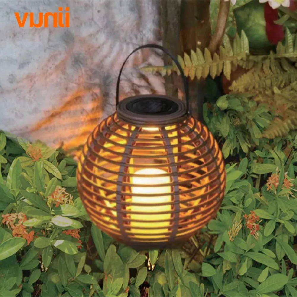Waterproof LED Solar Powered Candle Lantern With Flickering