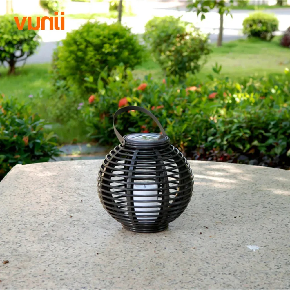 Waterproof LED Solar Powered Candle Lantern With Flickering