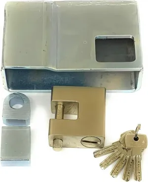 Weld on Shipping Container Lockbox with Keyed Padlock - Storage Security - Securely Lock Container from Theft and Loss - Lock Box 100% Steel - Heavy and Strong - Foghorn Construction