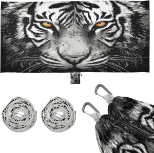 White Tiger Camping Hammock, 330 lbs with 2 Tree Straps, Carry Bag, Single Portable Hammock for Outdoor/Indoor, Hiking, Beach, Backpacking, Travel