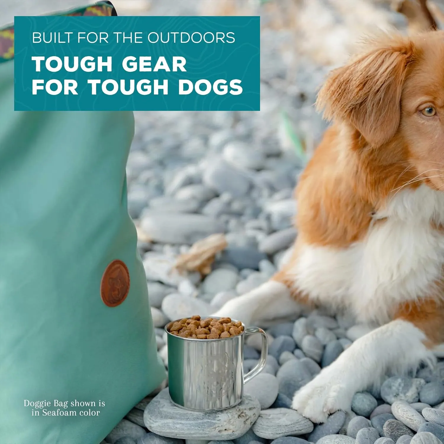 Wilderdog Doggie Bag - Water Resistant, Portable Kibble Carrier & Stainless Steel Mug - Olive