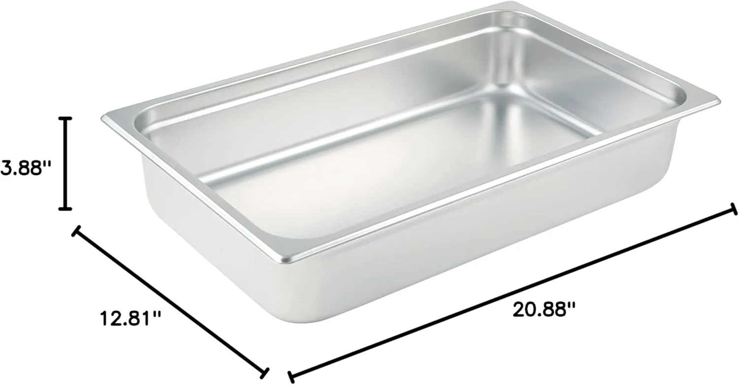 Winco Anti-Jamming Steam Pan, Full-Size x 4-Inch,Stainless Steel,Medium