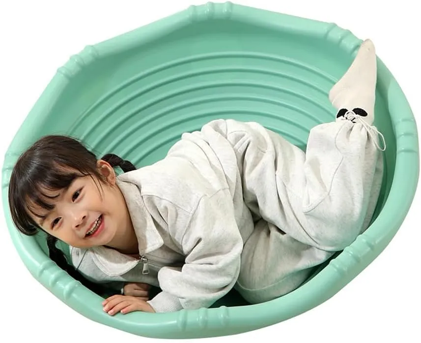Wobble Disk for Toddler, Kids Two Sided Wobble Disc Rock Around Indoor Climbing Dome for 3-9 Year Old, Vestibular Exercises Children Sensory Training Spinning Seat Toys,Green