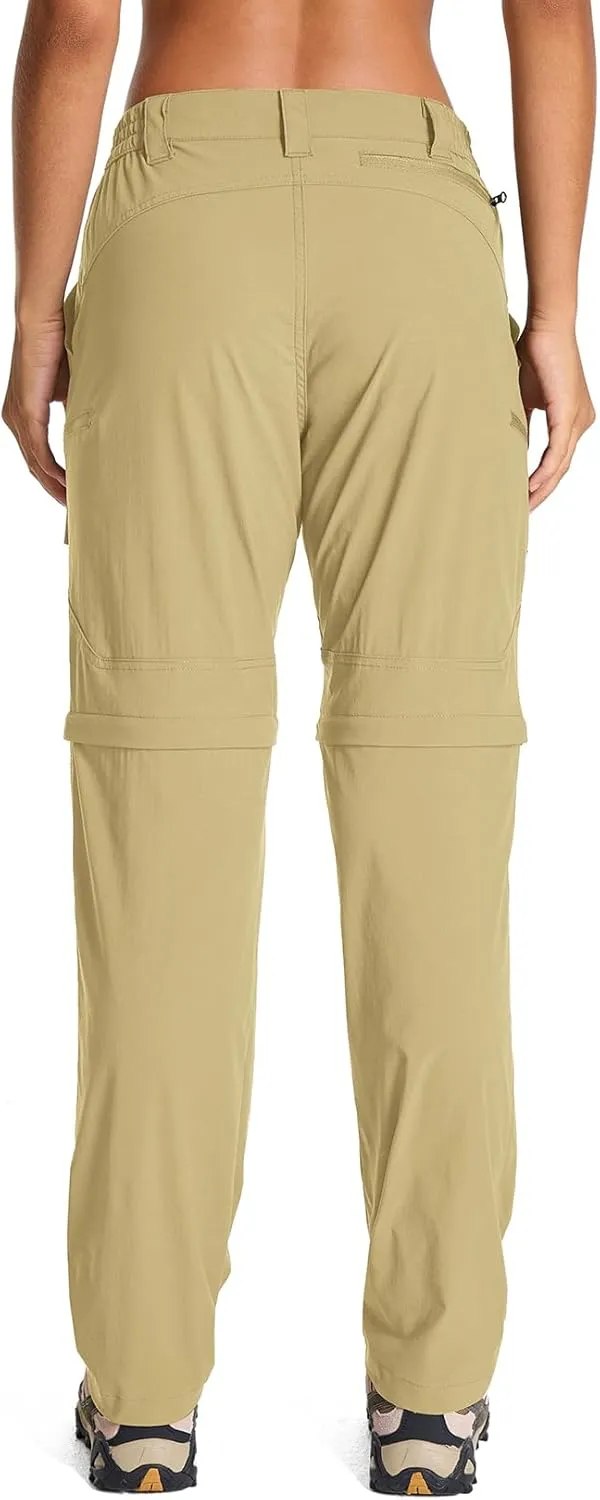 Womens Hiking Pants Convertible Quick Dry Stretch Lightweight Zip Off Outdoor Safari Pants with Cargo Pockets