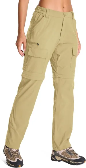 Womens Hiking Pants Convertible Quick Dry Stretch Lightweight Zip Off Outdoor Safari Pants with Cargo Pockets