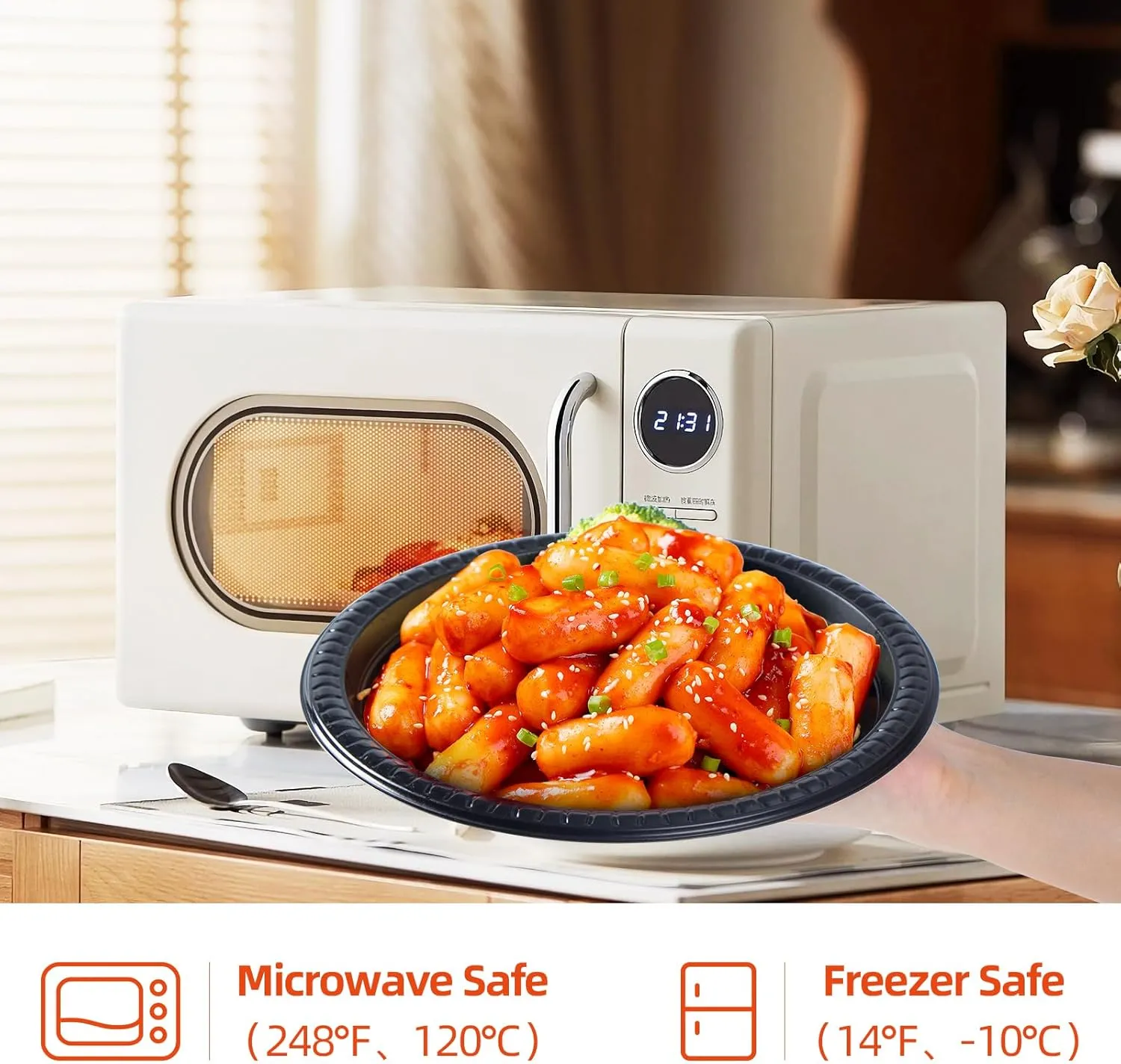 YANGRUI Plastic Plates, 10 Inch 150 Pack Food Grade Material Machine Washable Safe Disposable Plate BPA Free Black Unbreakable MFPP Dinner Trays