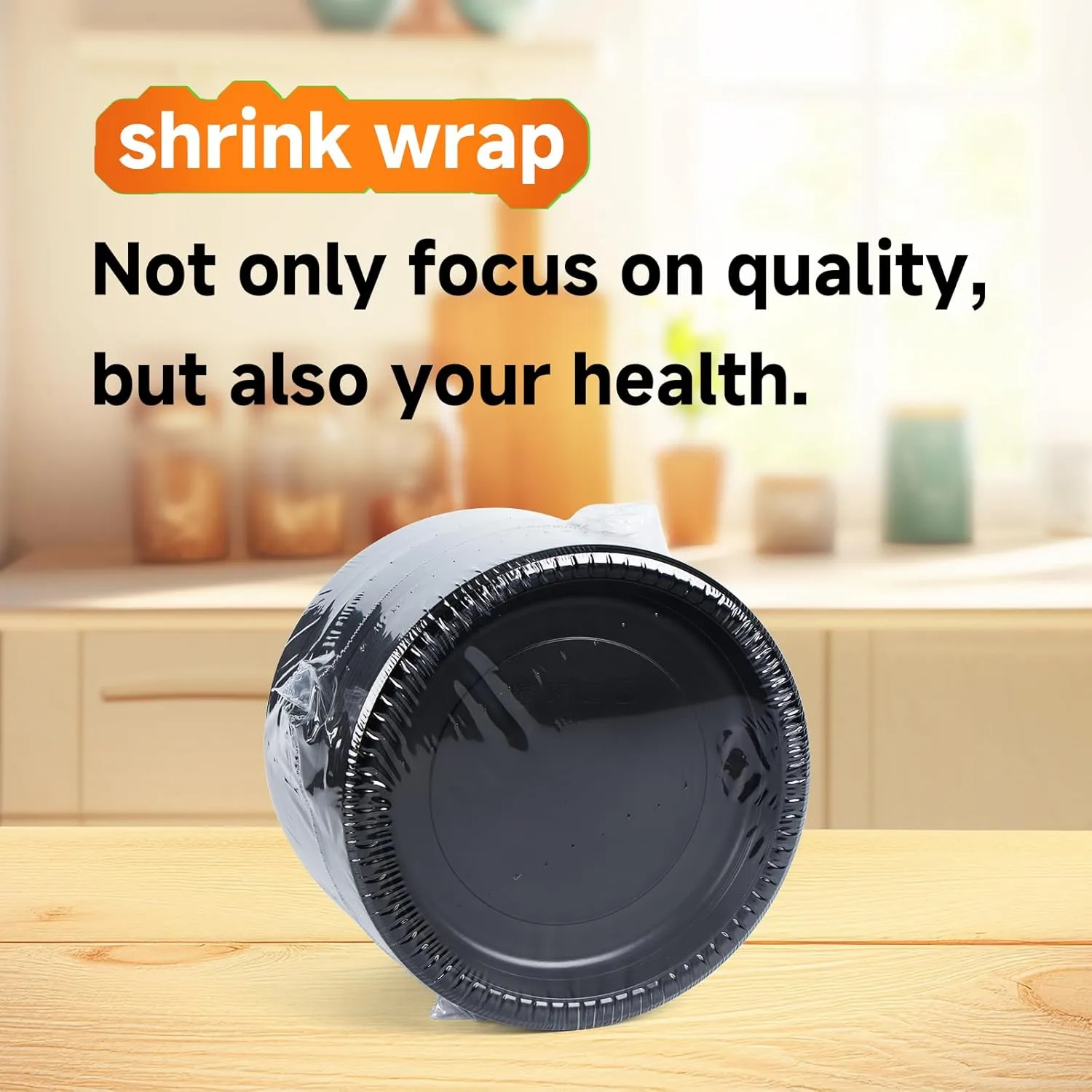 YANGRUI Plastic Plates, 10 Inch 150 Pack Food Grade Material Machine Washable Safe Disposable Plate BPA Free Black Unbreakable MFPP Dinner Trays