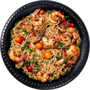 YANGRUI Plastic Plates, 10 Inch 150 Pack Food Grade Material Machine Washable Safe Disposable Plate BPA Free Black Unbreakable MFPP Dinner Trays