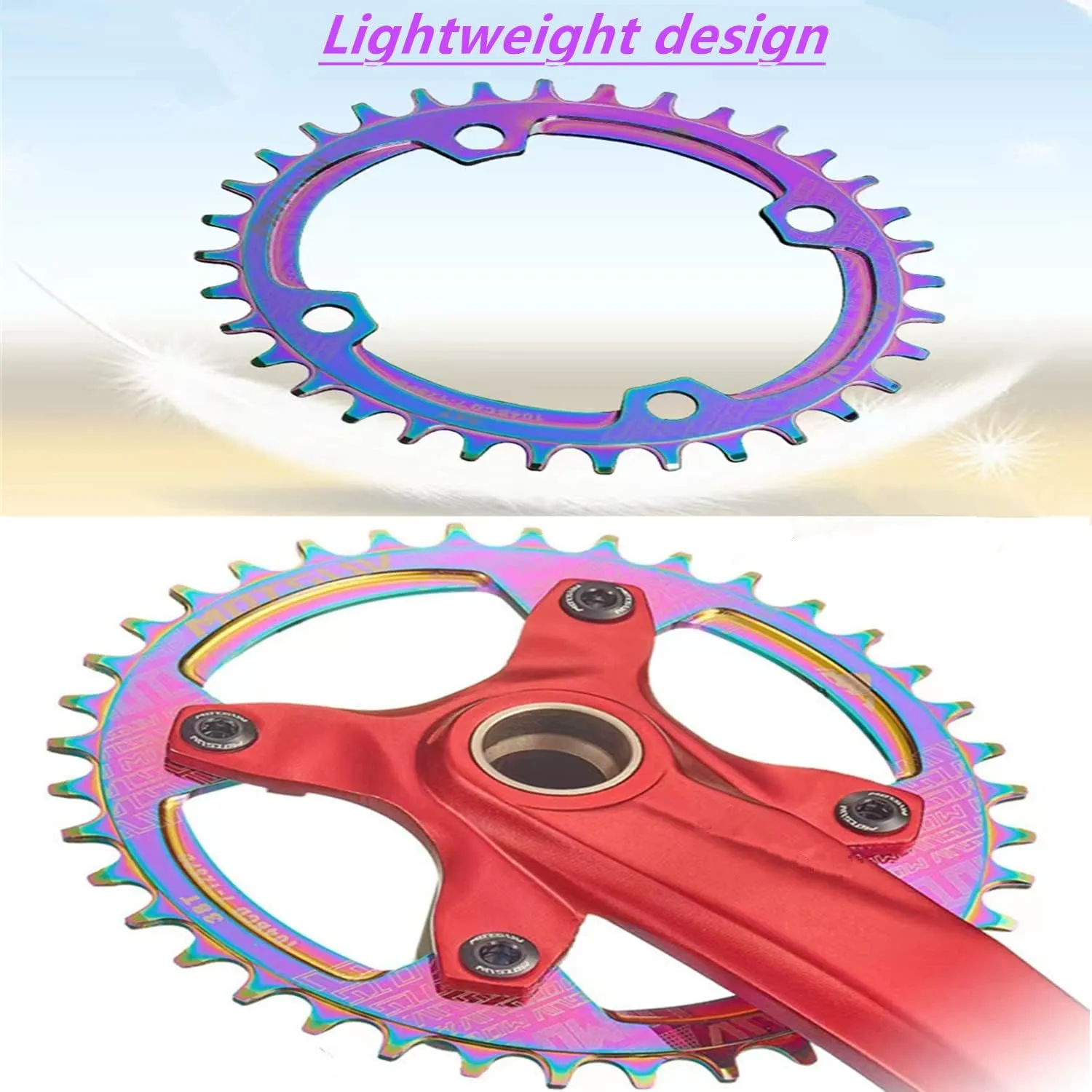 YBEKI 104BCD Chainring - CNC 7075-T6 Aluminum Narrow-Wide Round Chainwheel for MTB/Road Bikes (32-38T) | Compatible with Shimano/SRAM 8-11 Speed | Ultra-Light | Anti-Drop Design