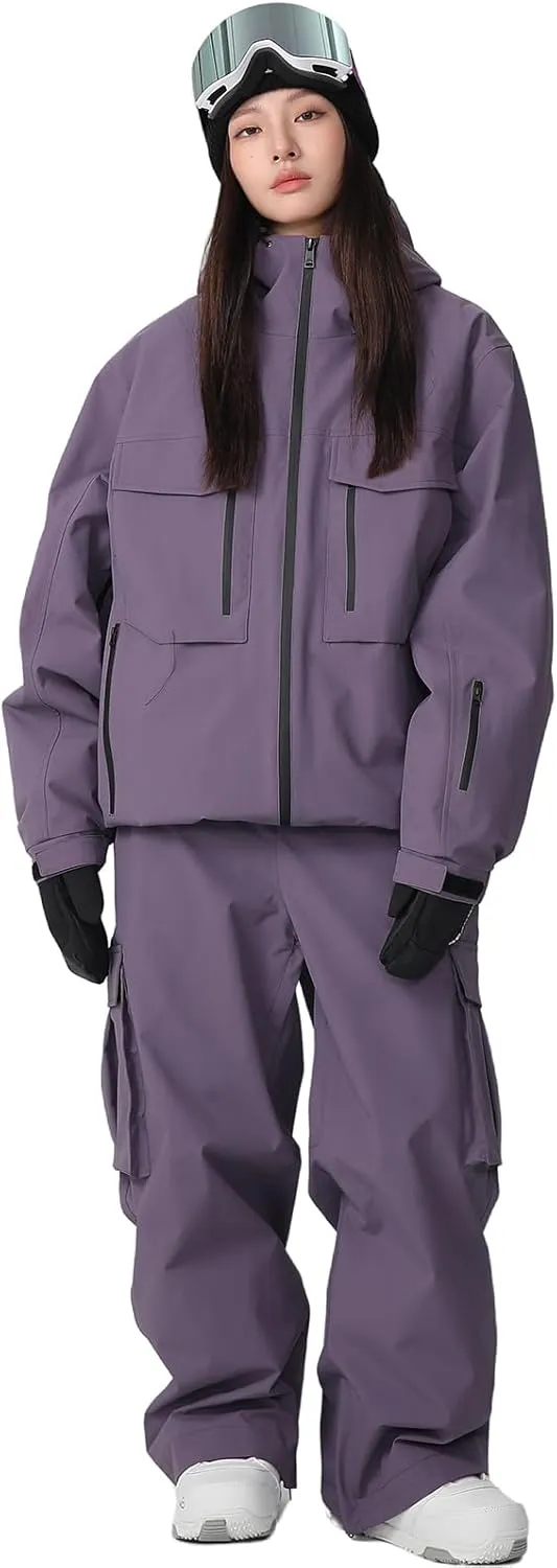 YEEFINE Men's&Women's Ski Suit Two Pieces Snowsuits Waterproof Snowboard Suits Outdoor Winter Ski Jacket and Pants