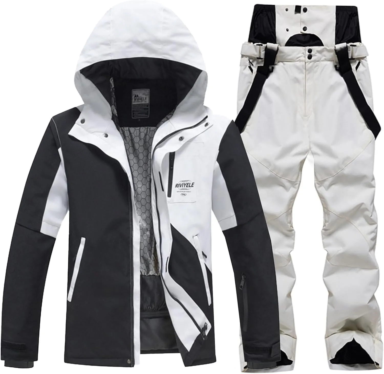 YEEFINE Women and Men's Ski Suit Two Pieces Snowsuits Snowboard Waterproof Winter Ski Jacket and Pants